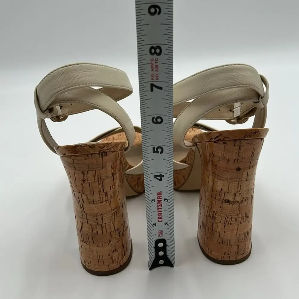 Sam Edelman Cream and Brown Platform Sandals Size 9.5 NWT